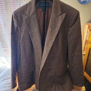 Lauren Ralph Lauren Brown Checkered Women's Blazer